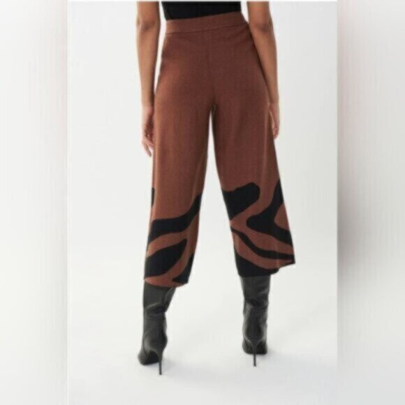 Joseph Ribkoff Animal Print Wide Leg High Waist Knit Pant Size Small - Picture 7 of 10